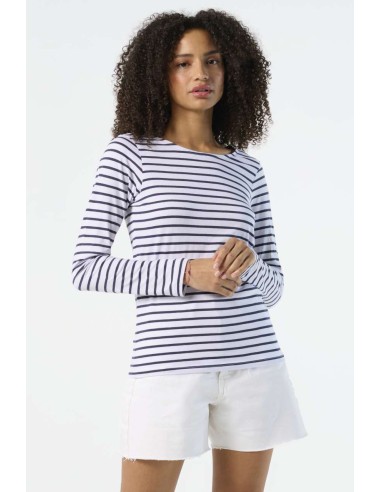 S-SO01403-SOL'S MARINE WOMEN - LONG SLEEVE STRIPED T-SHIRT